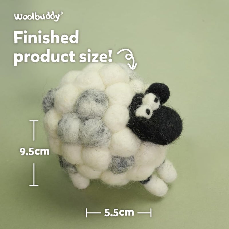 Woolbuddy Needle Felting Kit for Beginners & Adults – DIY Sheep Animal Craft Kit – Complete Starter Set with Wool, Needles & Step-by-Step Instructions - Image 4